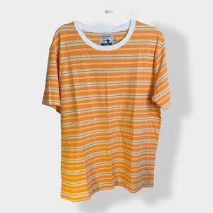 Reliance Garments Guideboat Co Orange‎ Striped Tee